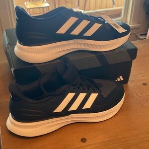 Adidas Men's Athletic Black and White Shoes